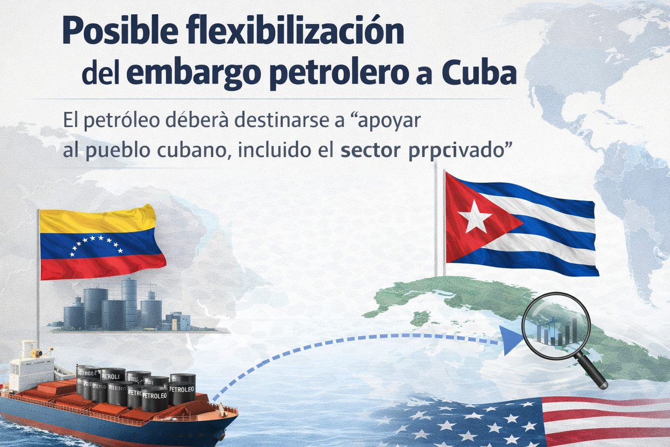Estados Unidos planea flexibilizar de forma condicionada el embargo petrolero contra Cuba; las transacciones que podrían ser aprobadas deberán destinarse a “apoyar al pueblo cubano, incluido el sector privado”